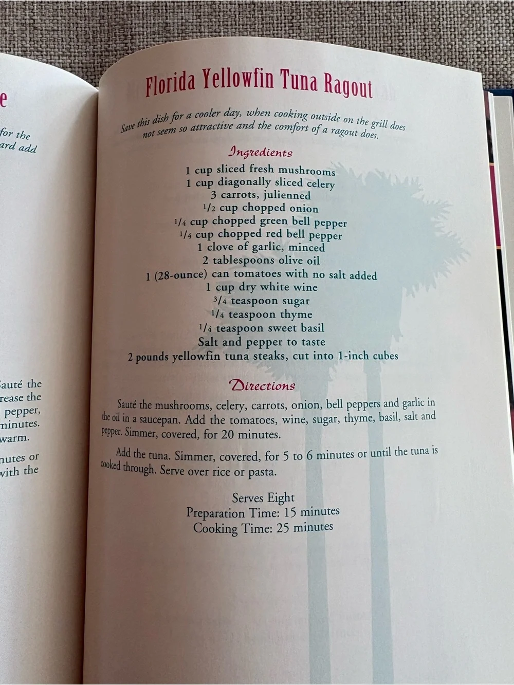 Tropical Settings Cookbook Junior League Fort Myers FL 1995 Hardcover First Ed